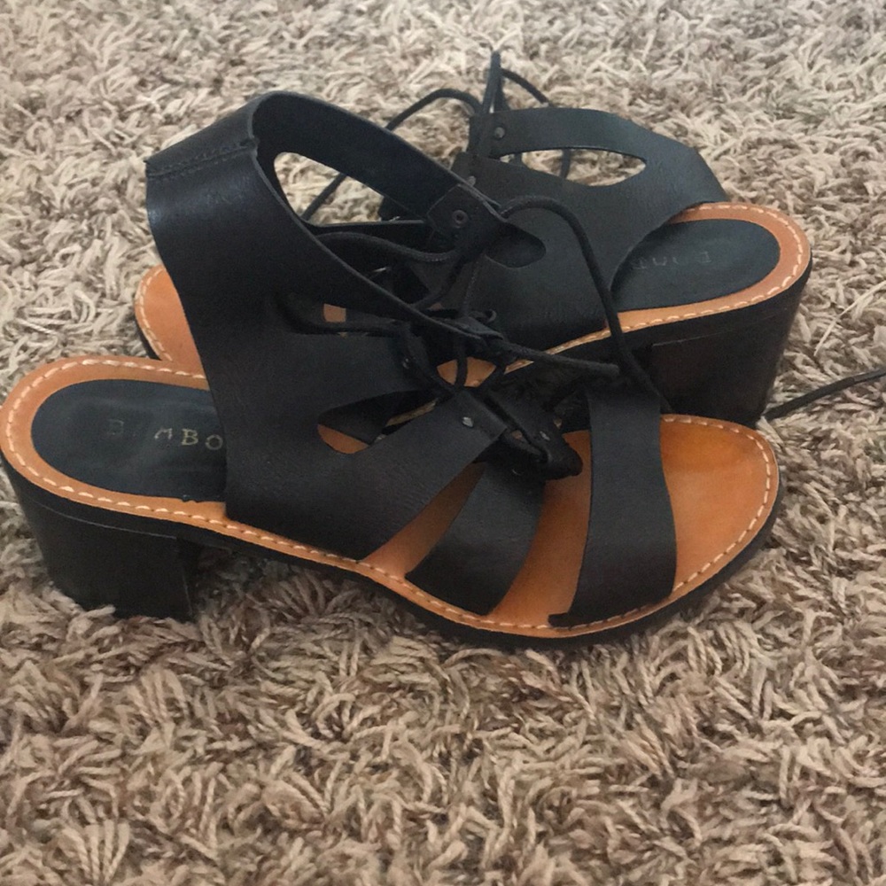 Strappy chunky heel